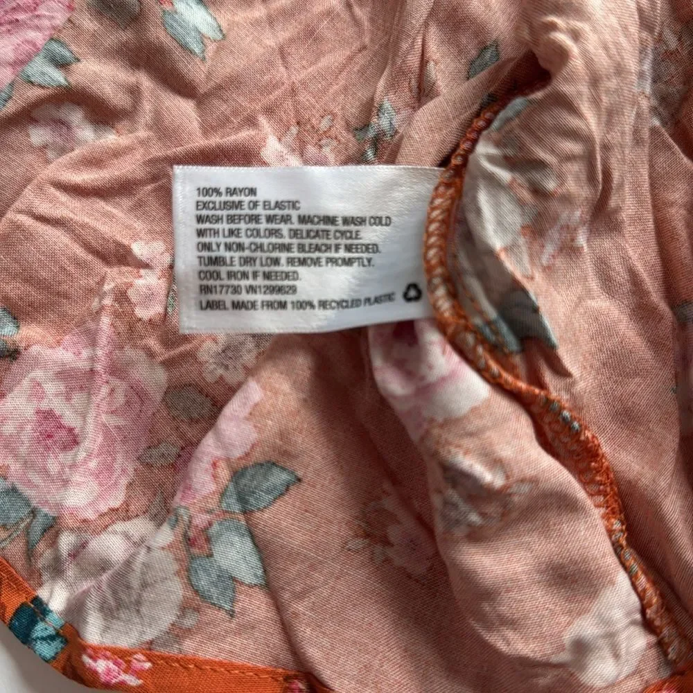 Art Class Girls Sweet Potato Orange Floral Dress Size XL (14/16)
